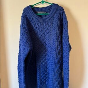Ireland’s Eye Blue Cable Knit Wool Sweater
